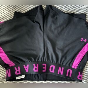 Pink and black under armour shorts